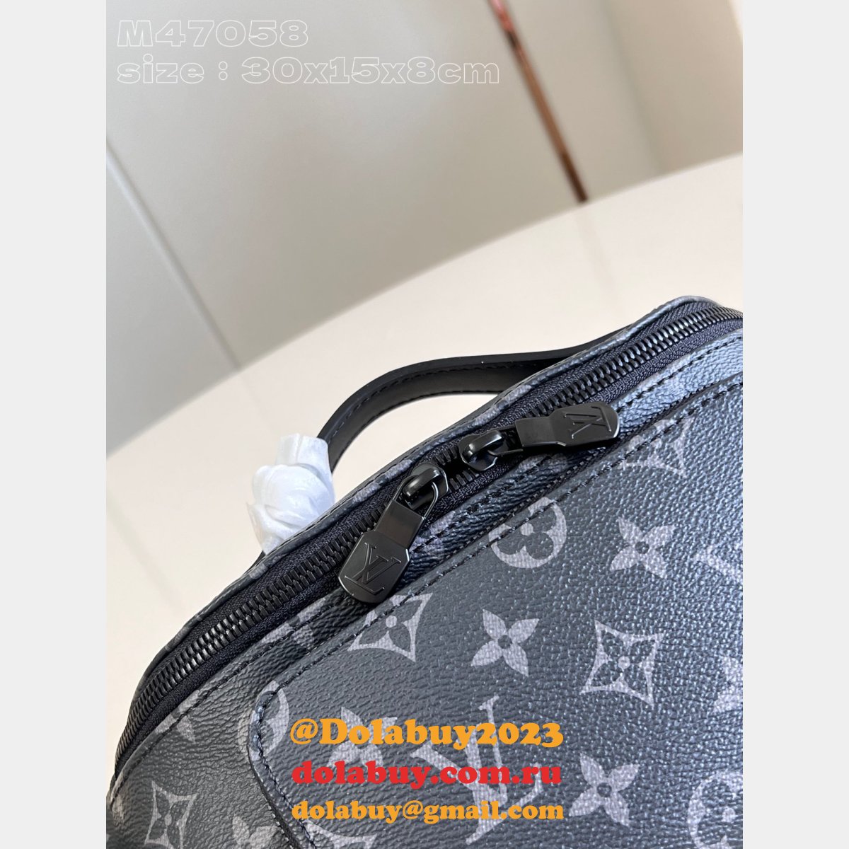 Louis Vuitton M47058 Rush Bumbag Black Flowers Shadow Fake Bag