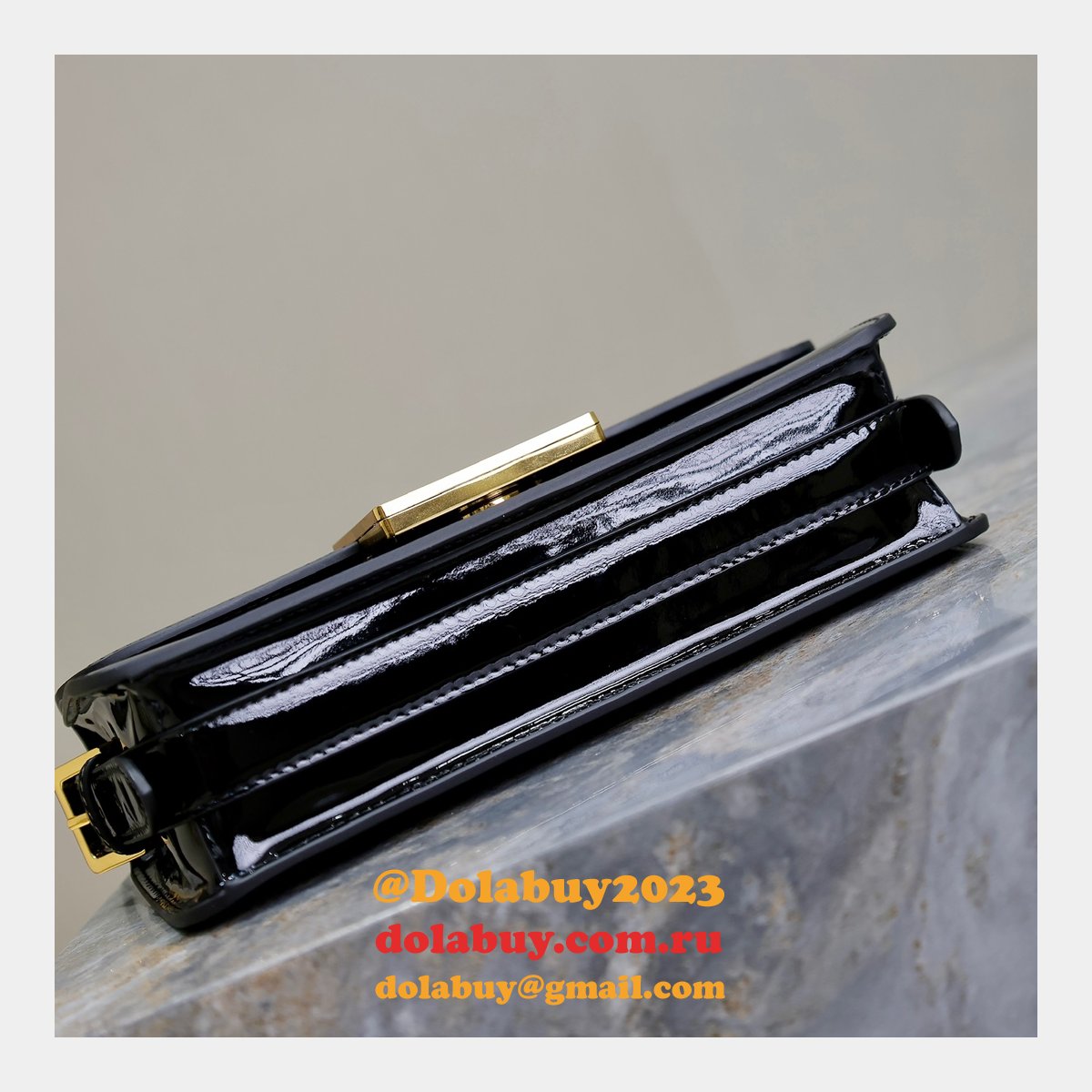 7 Star Miss Dior Graffiti patent leather shoulder bag