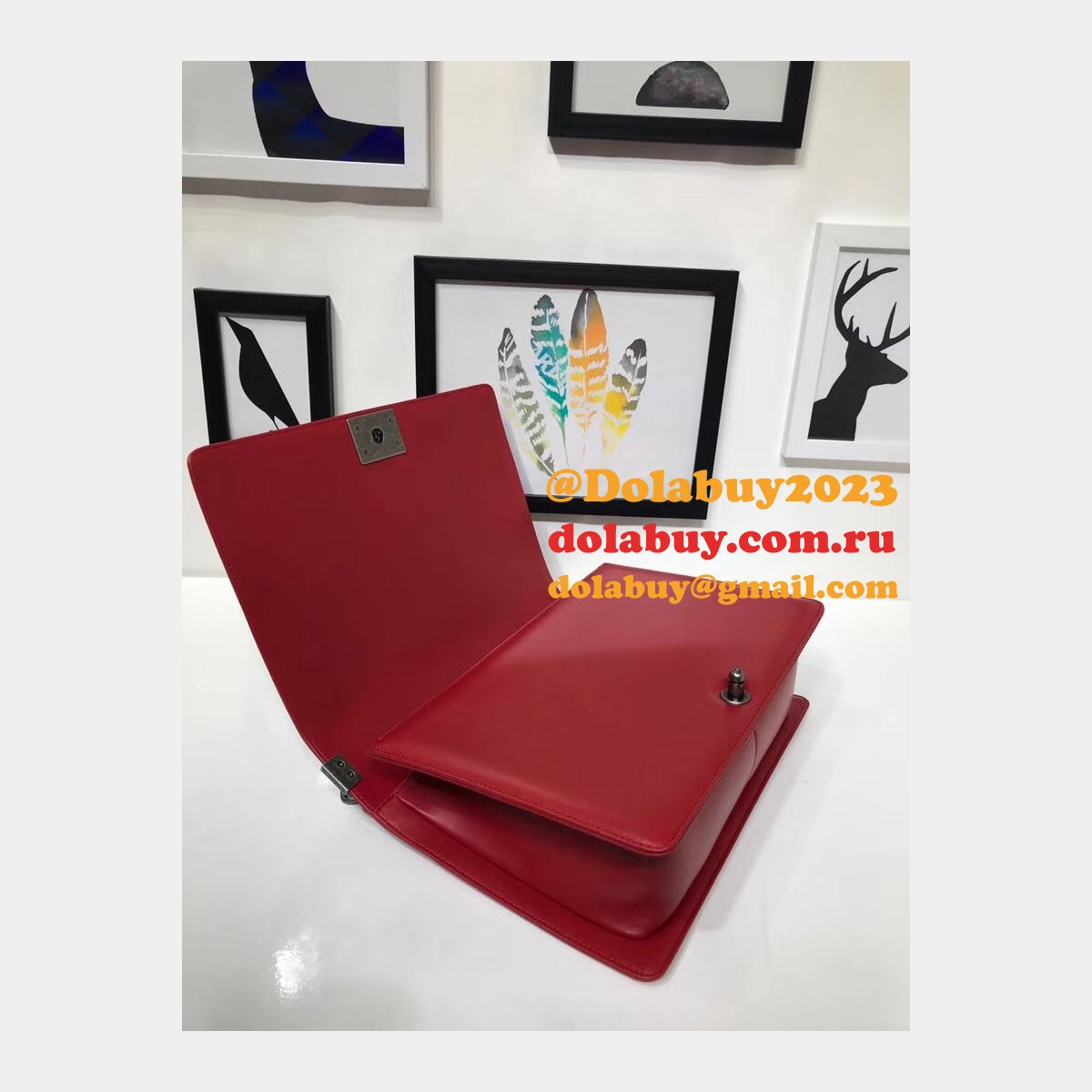High Quality CC Le Boy Luxury Bags Lambskin 30cm