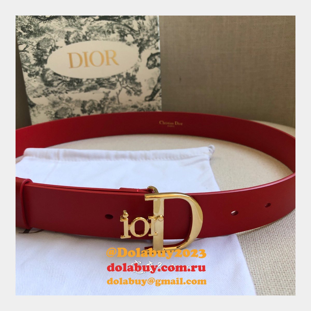 High Quality Christian Dior AAA Belts red/black/brown 30mm Cheap