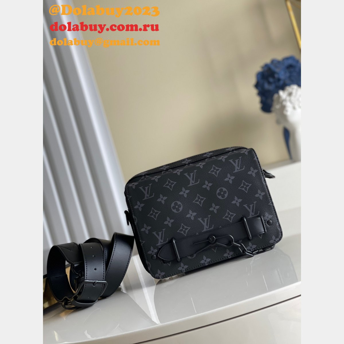 Louis Vuitton Replica Steamer Messenger Monogram Eclipse Canvas M45585