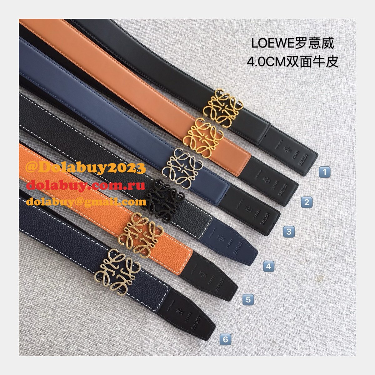Loewe Designer Replica Top 4.0CM Width Double-Sided Cowhide Belt