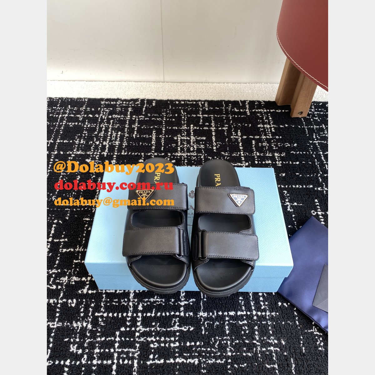 2025 Prada Padded Nappa Leather Slides