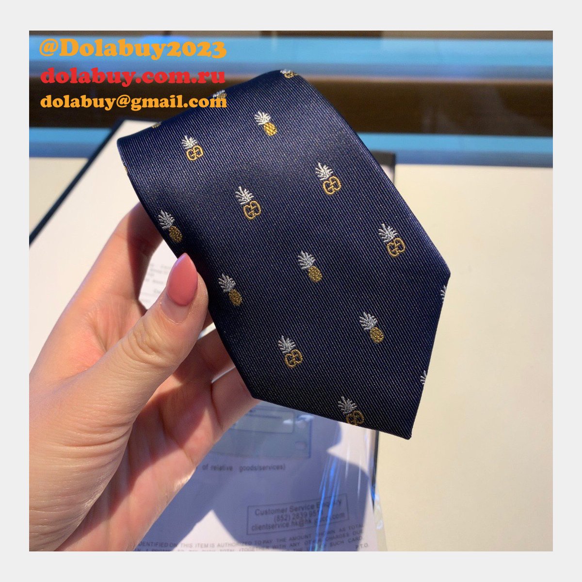 G*u*i pineapple and double gg pattern silk jacquard