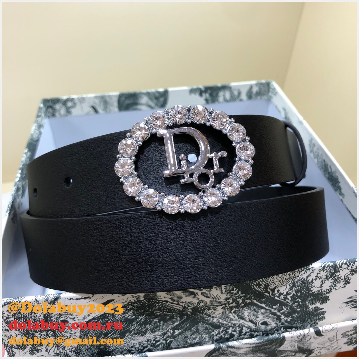 Wholesale Christian Dior AAA Belts 30mm Black Replica