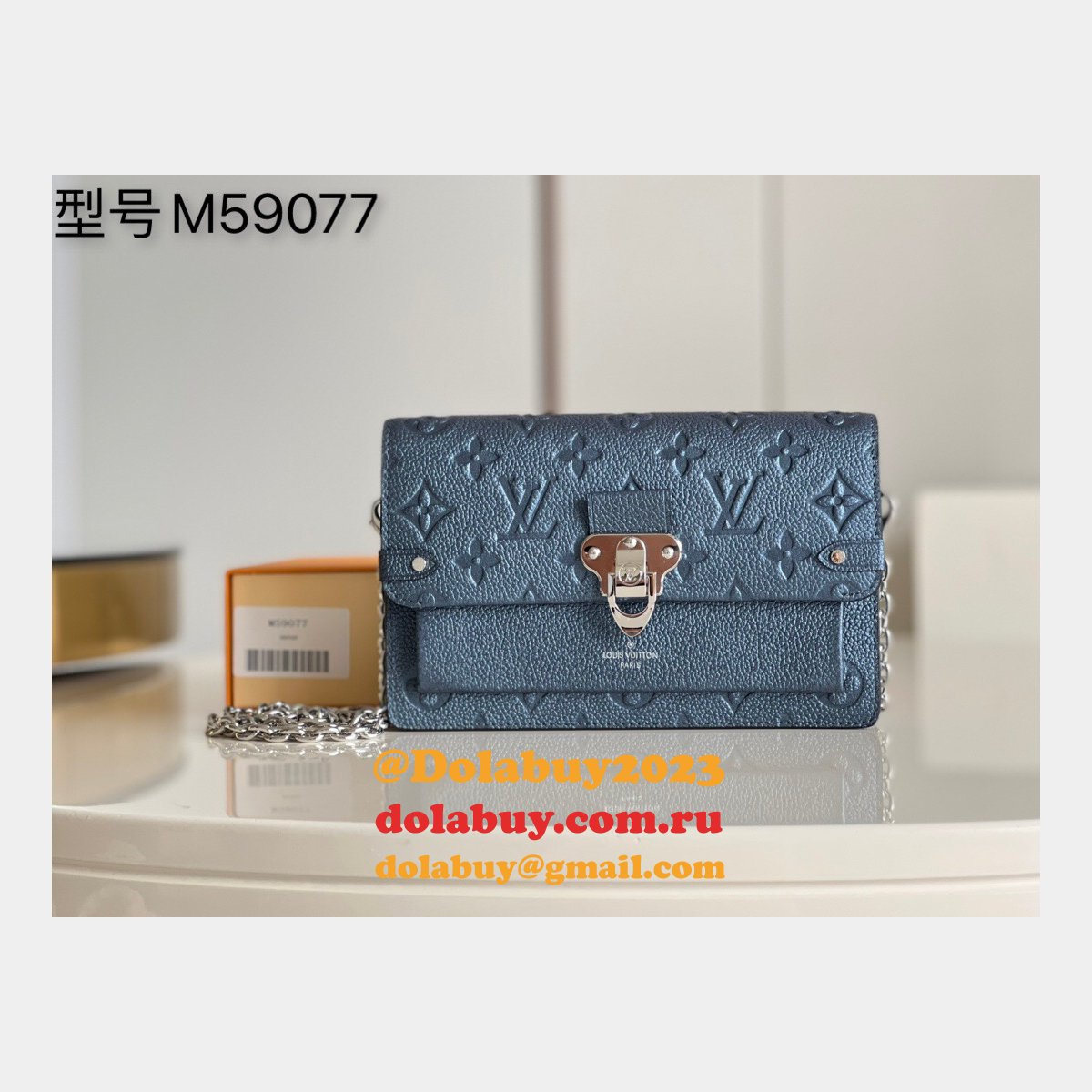 Online Louis Vuitton Replica M59077 Vavin Chain Wallet Monogram Empreinte Leather