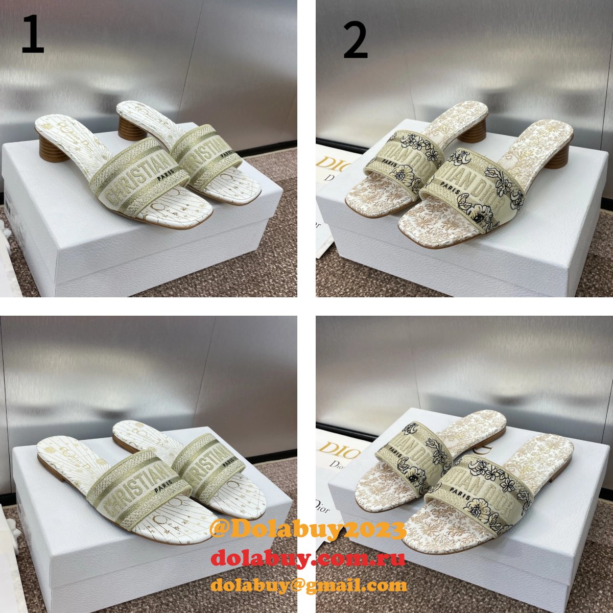 Luxury Dior Dway Slide Women Shoes