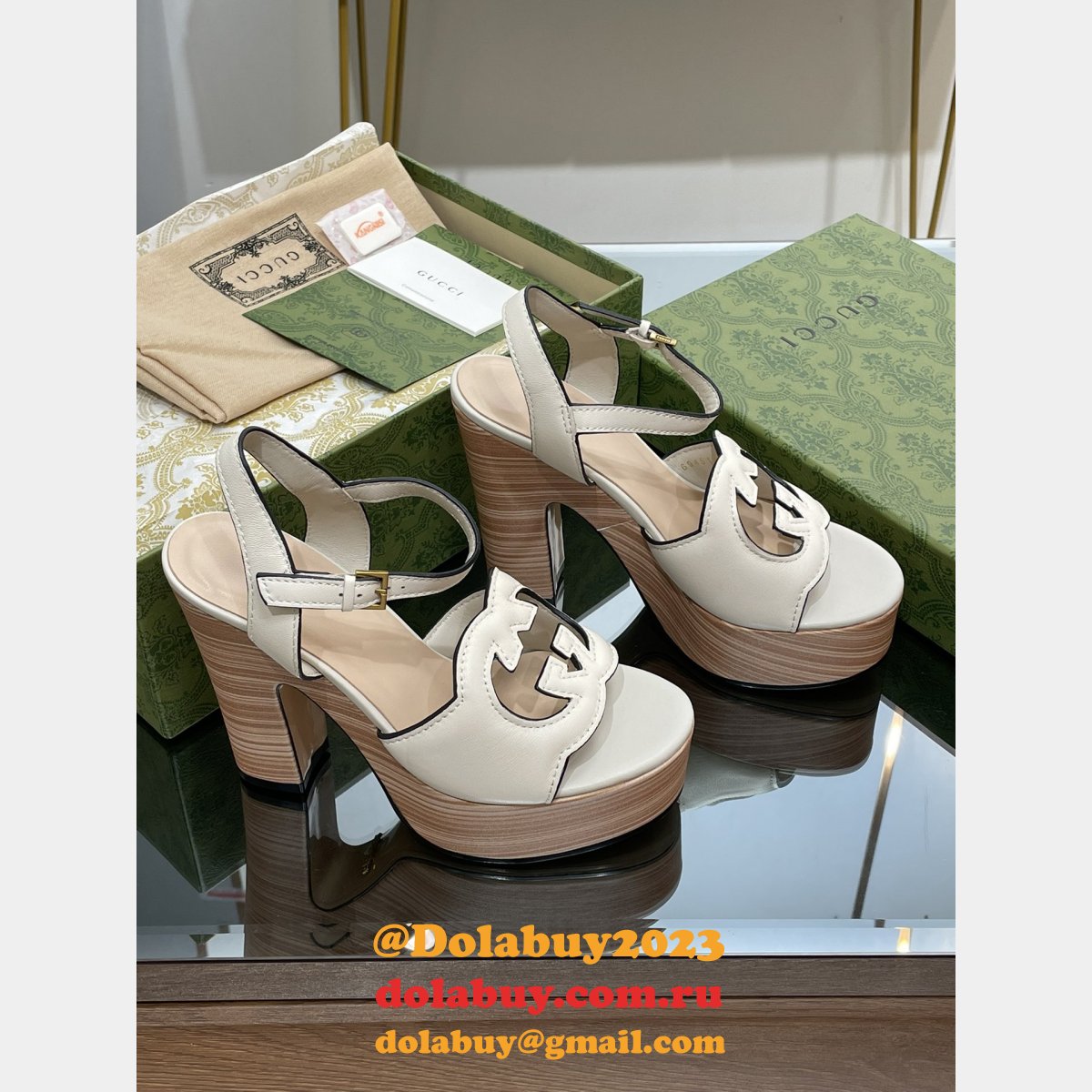 perfect G*u*i cheap replica cutout sandals shoes on 2023 sale