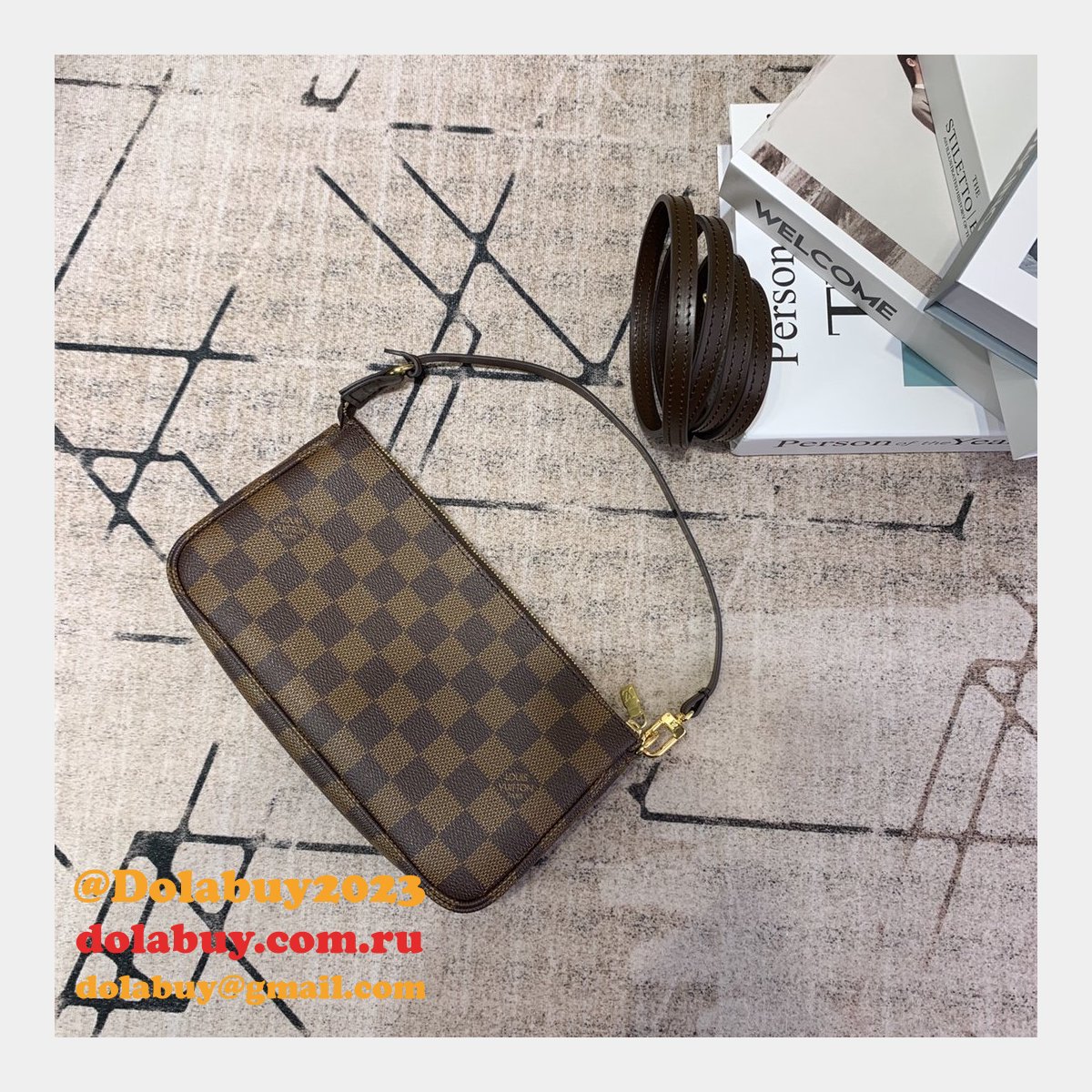 Luxury Auth Louis Vuitton Damier Pochette Accessoires M41206