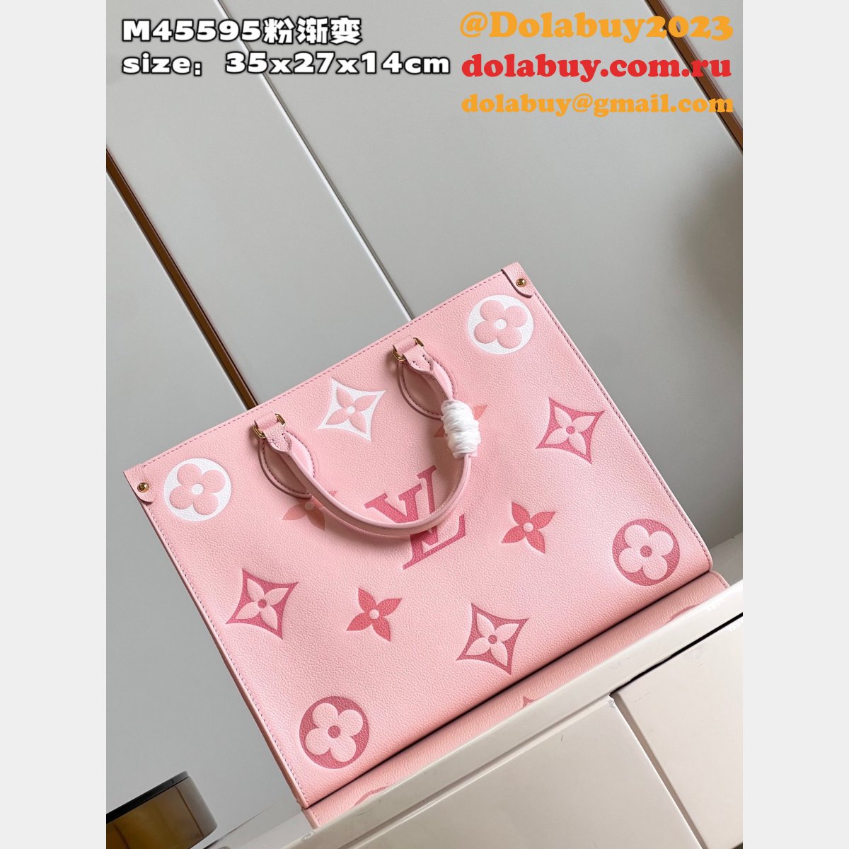 Onthego Louis Vuitton Luxury M45595 Monogram Embossed Replica Bag