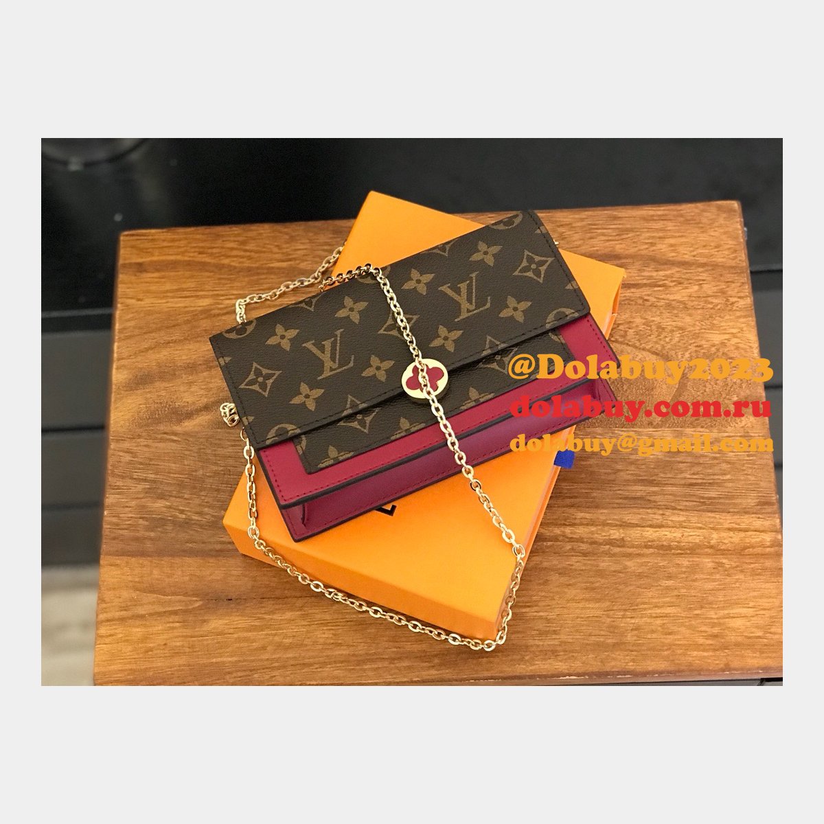 Louis Vuitton Best Flore Chain Wallet Monogram M67405 Brown