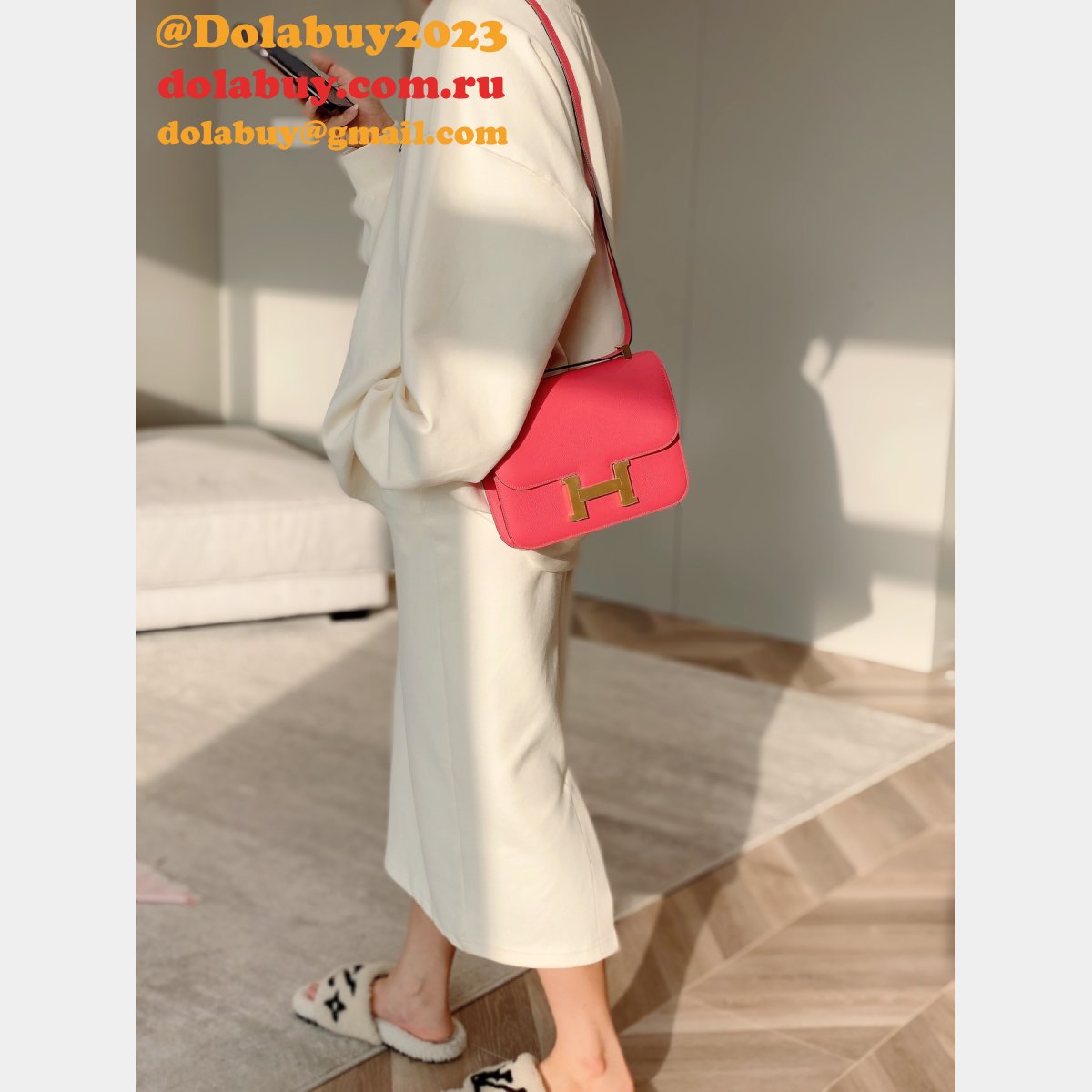 News Best Replica Hermes Mirror Single Compartment 23CM Epsom Bags
