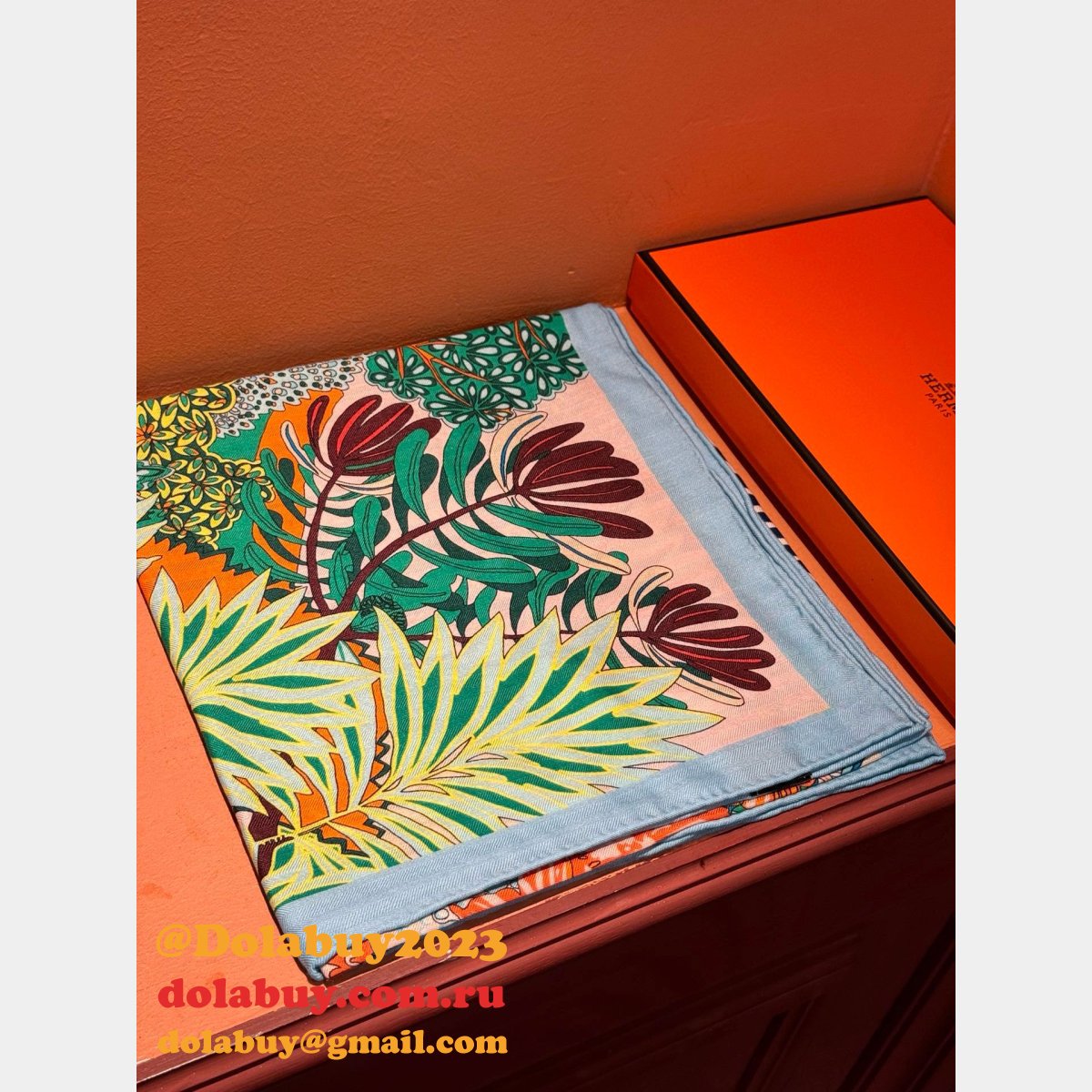 Top Quality Hermes Double-sided Printed Silk Square Scarf
