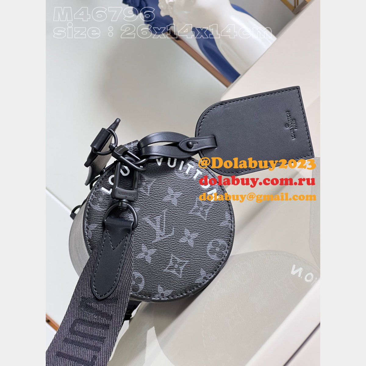 Soft Polochon M46796 Monogram Eclipse Replicas Louis Vuitton Bag