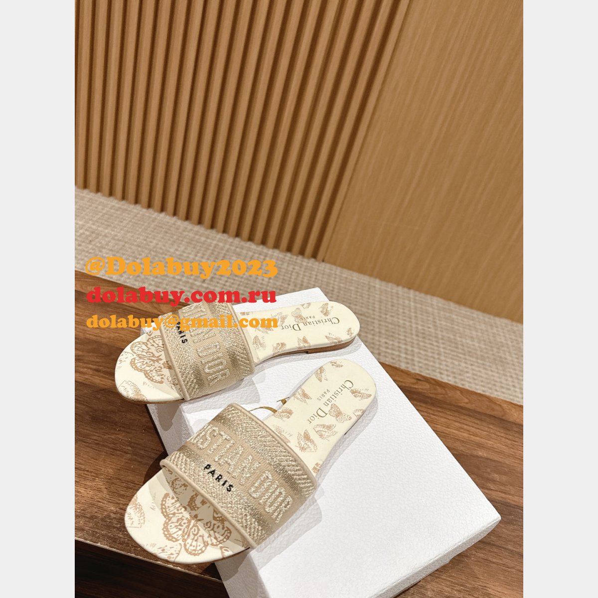 Wholesale 1:1 Mirror DIOR DWAY SLIDE Designer