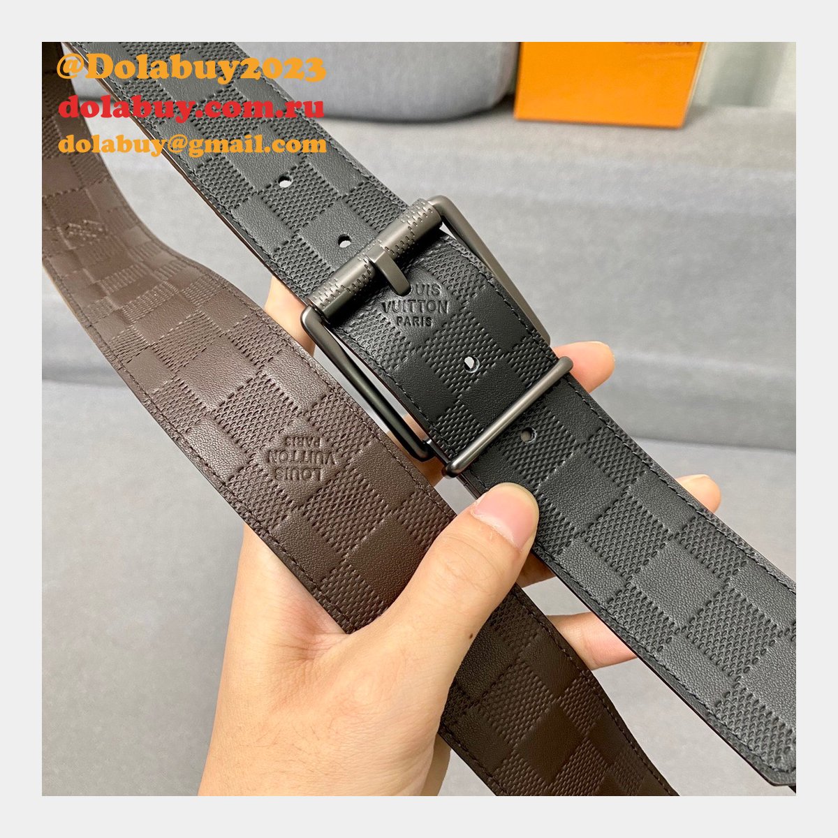 Louis Vuittons Knockoff Damier 40mm Infini Belts