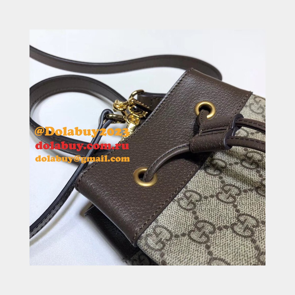 Beige/Ebony Knockoff 550621 GG Supreme Ophidia Small Bucket Bag
