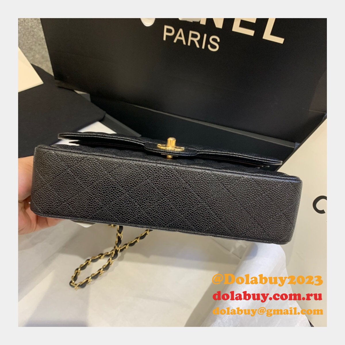 New CC 2021 Replica Quilted Caviar Leather Caviar CF1112 25CM Bags