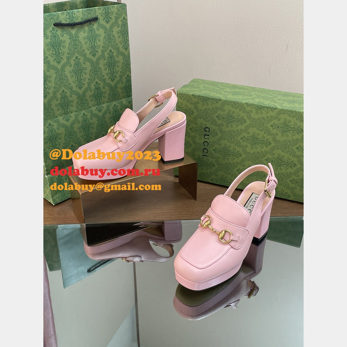lady horsebit gg G*u*i replicas slingback pumps shoes