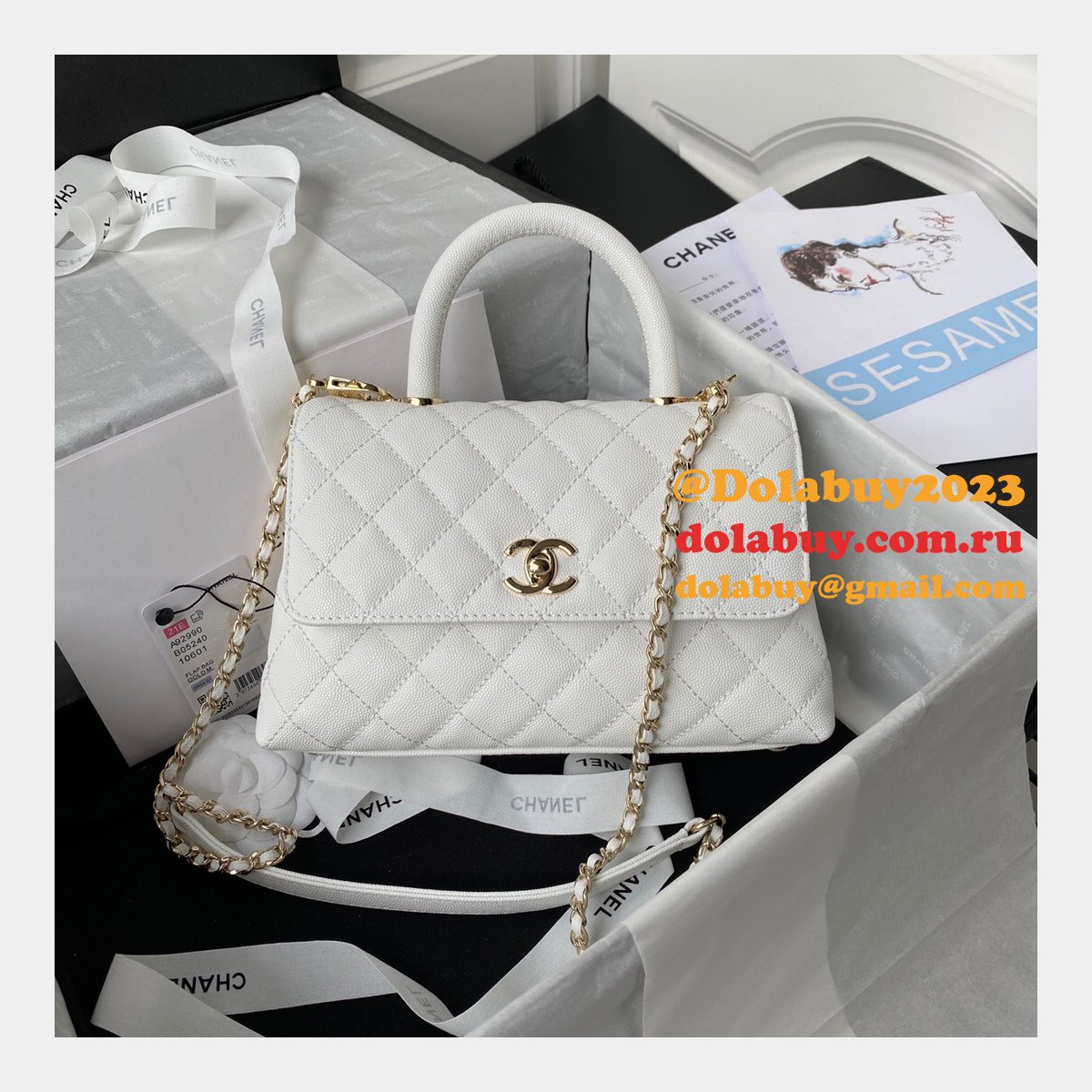 AAA+ CC Grained caviar leather bag A92990 23cm