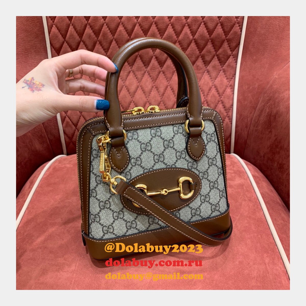 G*u*i replica 1955 horsebit top handle 640716 mini