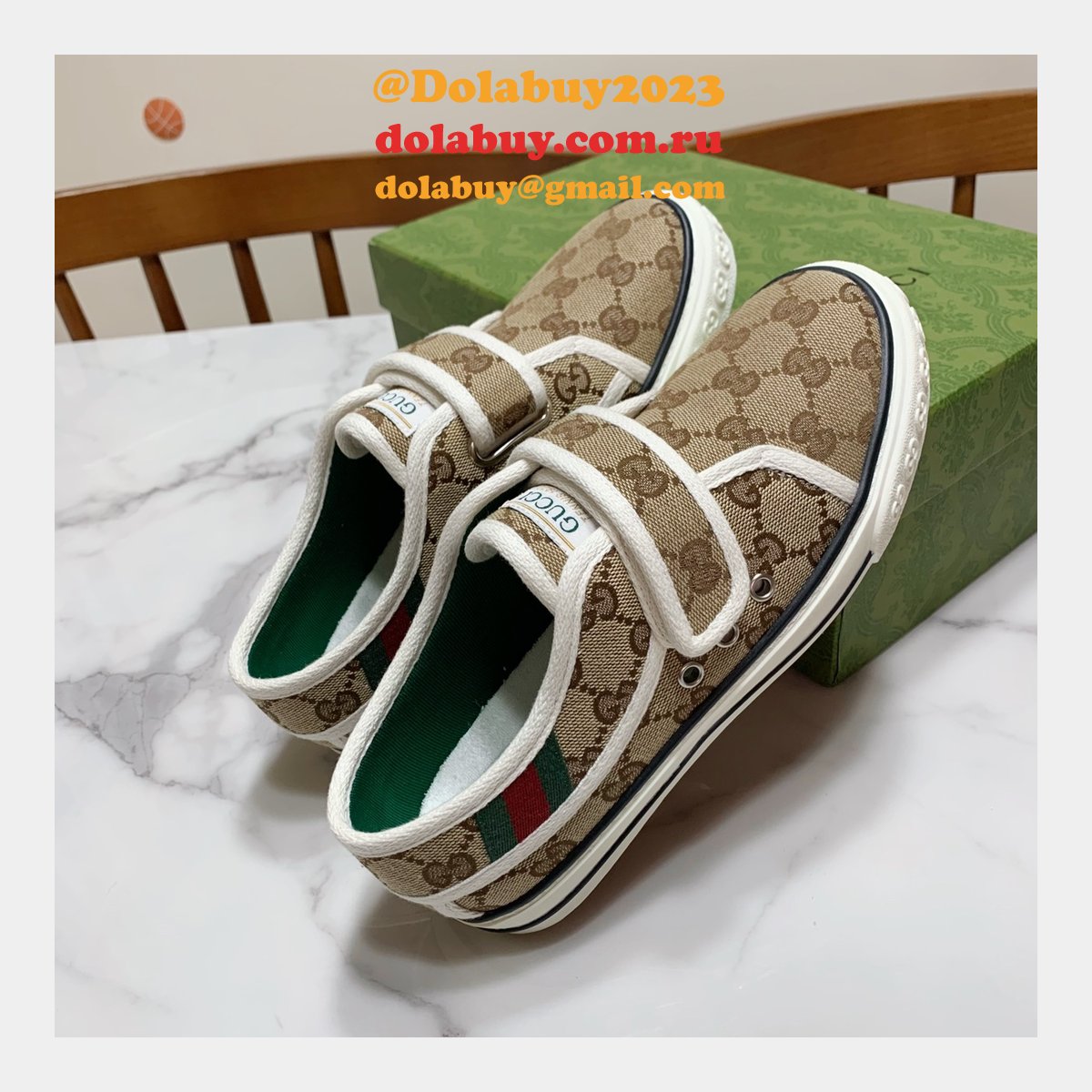 G*u*i high quality replica gu7 1977 canvas perfect shoes