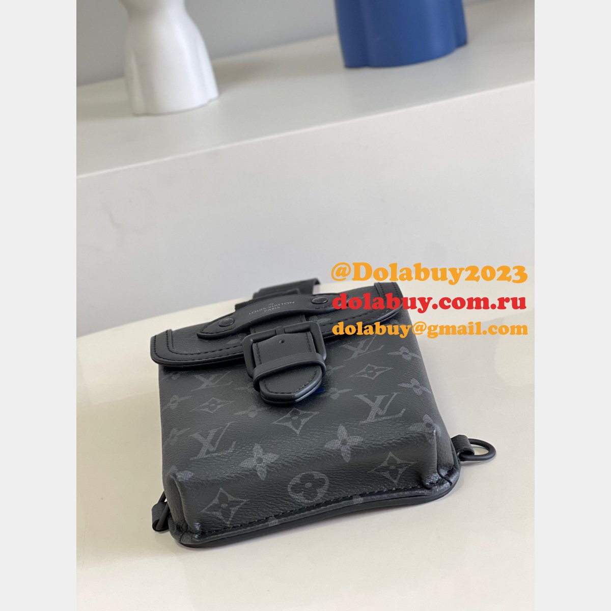 Louis Vuitton Luxury Replica Saumur Slingbag Monogram Eclipse Canvas M45912 Bags