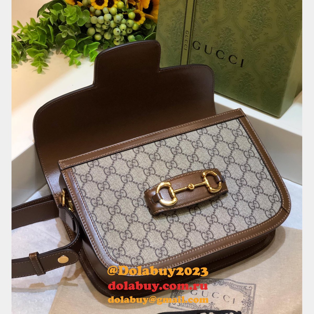 G*u*i replica gg horsebit 1955 shoulder 602204 brown bag