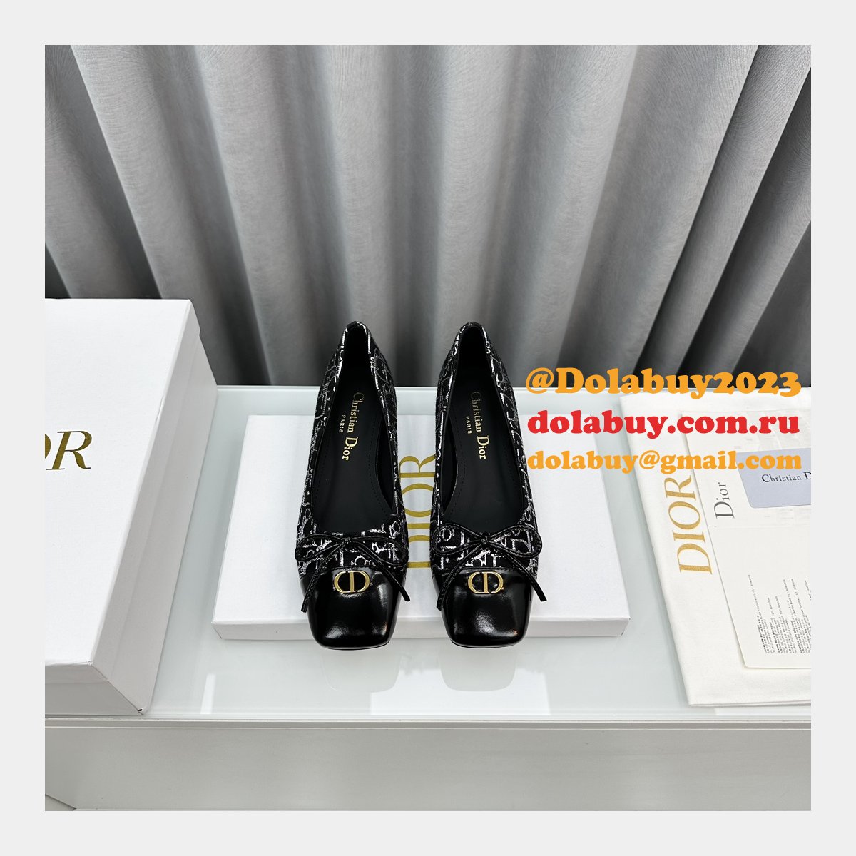Duplicate DIOR D-Doll BALLET FLAT Designer