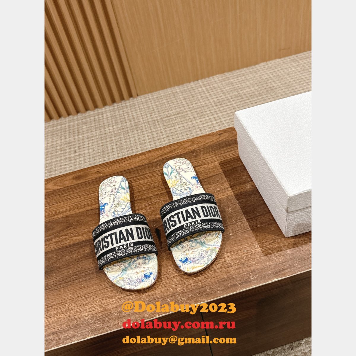 Wholesale 1:1 Mirror DIOR DWAY SLIDE Designer
