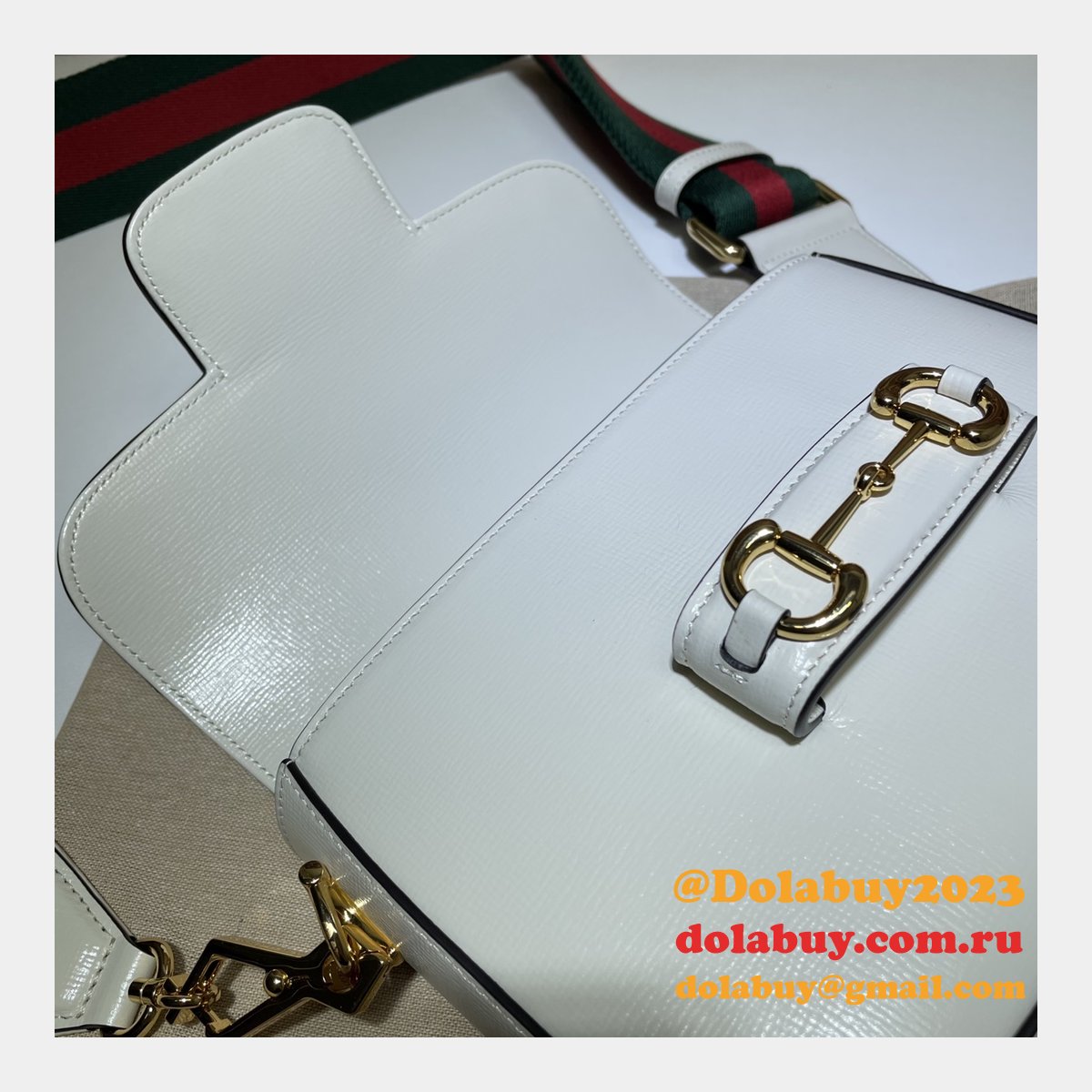 white replica G*u*i horsebit 1955 mini 658574 bag