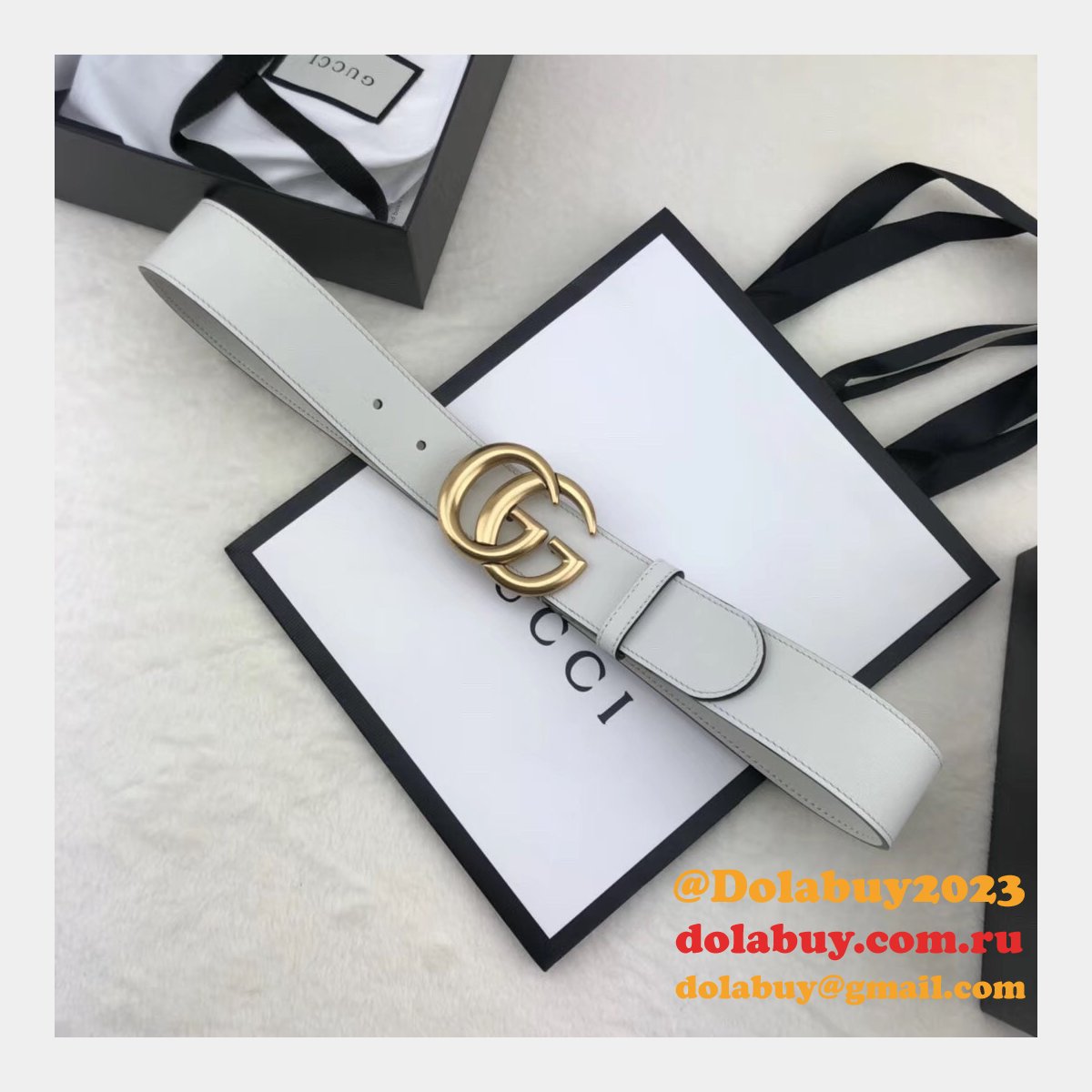 best G*u*i replica leather belt with double g white buckle