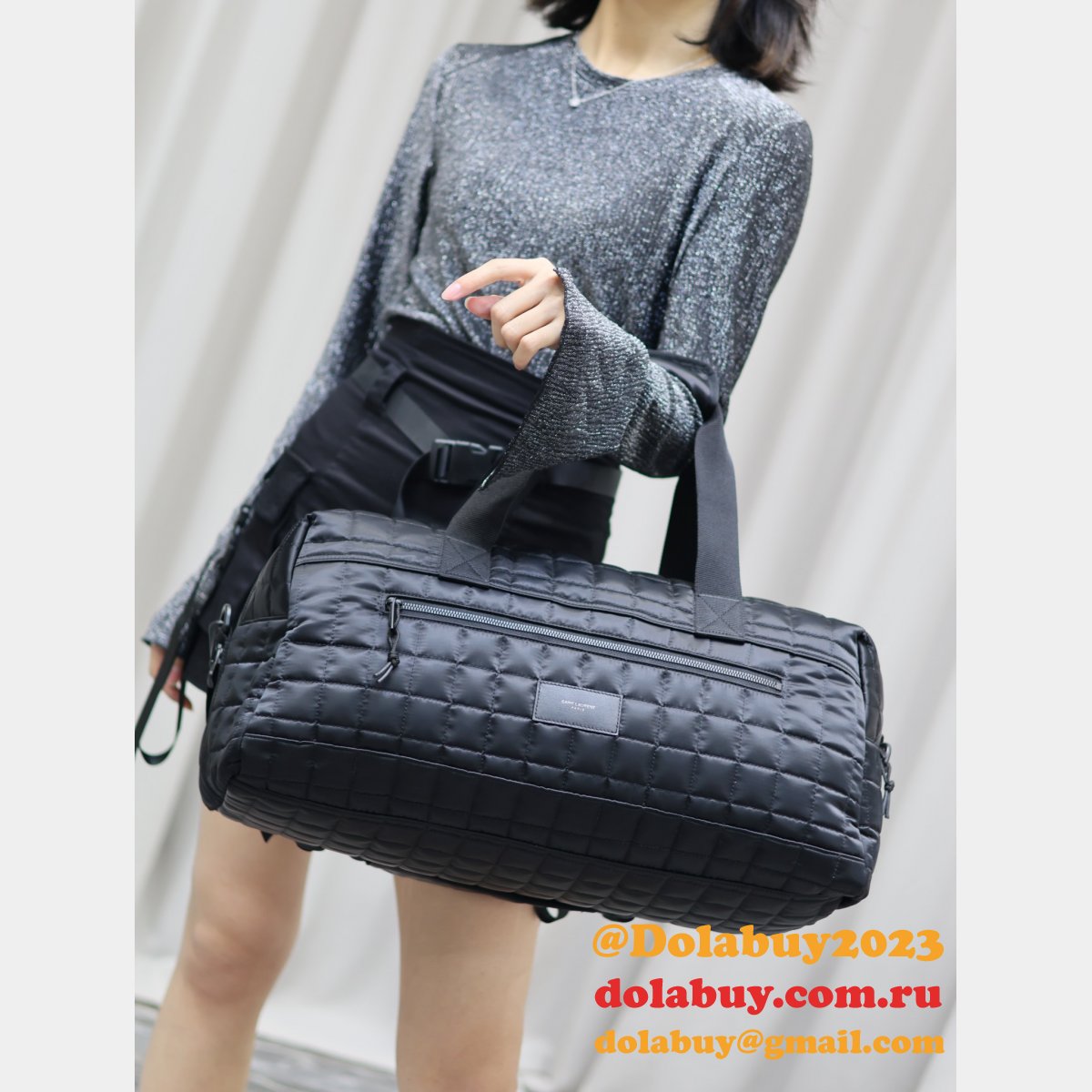 Luxury Fake Designer YSL 581374-1 Travel Tote Black Bag