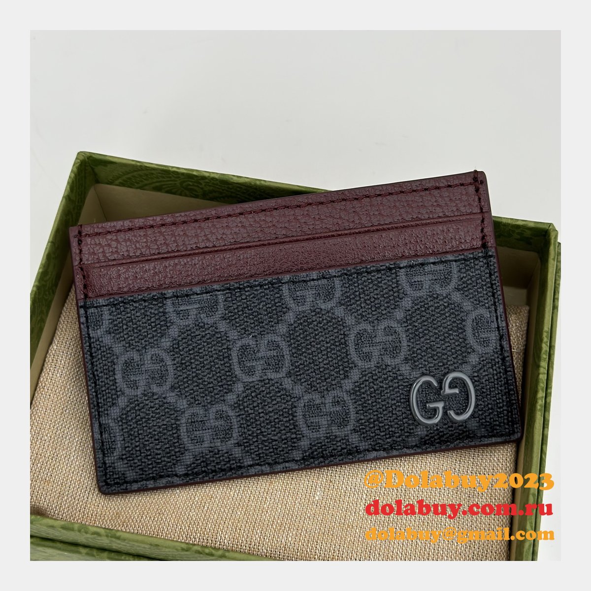 replica G*u*i 1:1 mirror 768248 card case holder mens