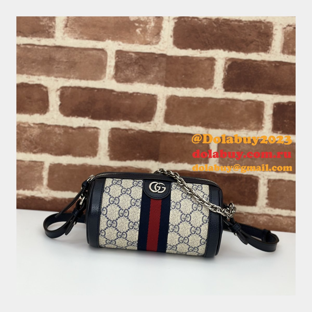 G*u*i designer ebony supreme 795208 ophidia mini shoulder fake bag