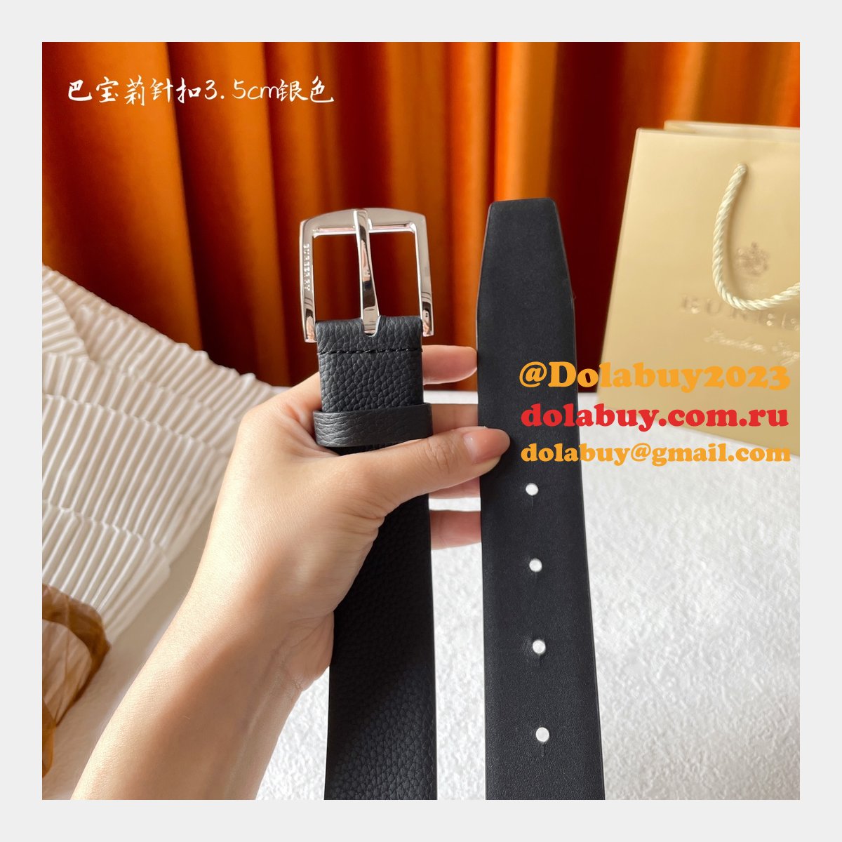 Cheap BURBERRY BELT 1:1 Mirror UK 35MM