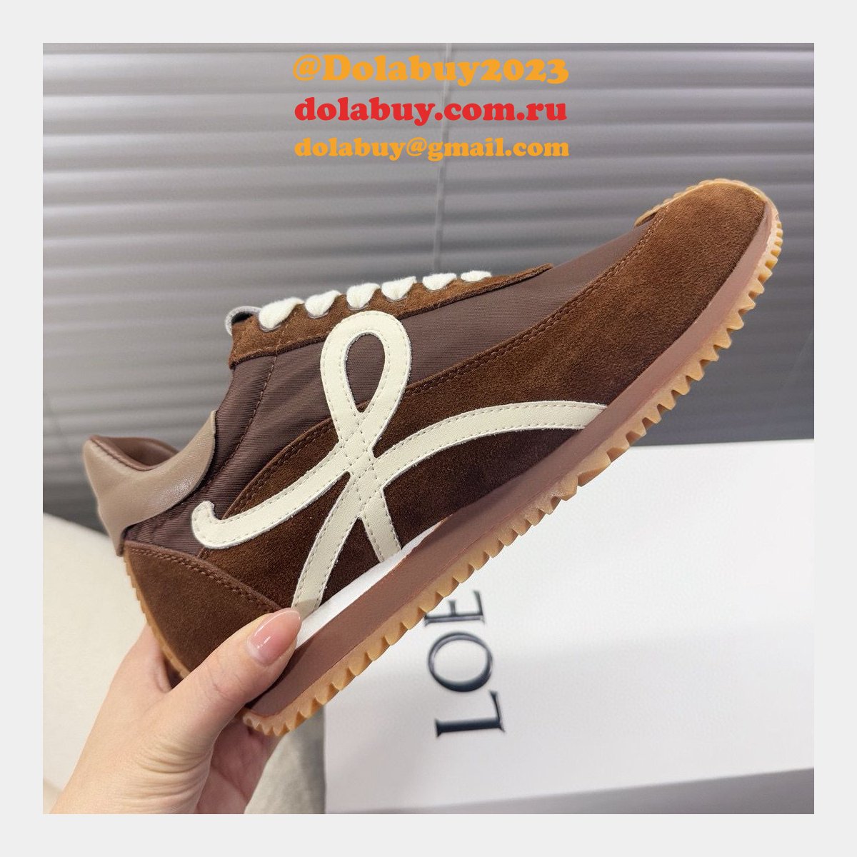 Fashion Loewe Flow Runner In Nylon And Suede