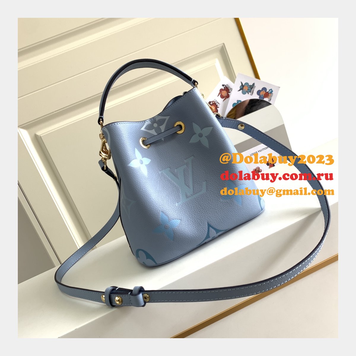 Louis Vuitton Designer NéoNoé BB Monogram Empreinte Leather M45709 Blue