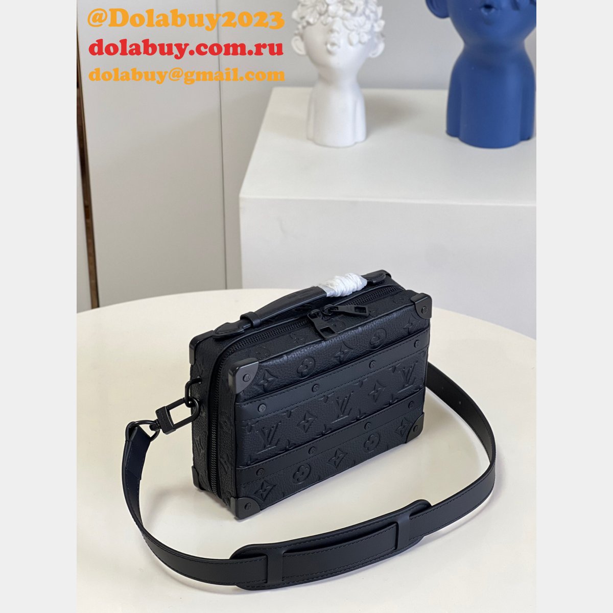 Louis Vuitton Luxury M59163 Black Handle Soft Trunk Taurillon Monogram Men Bags