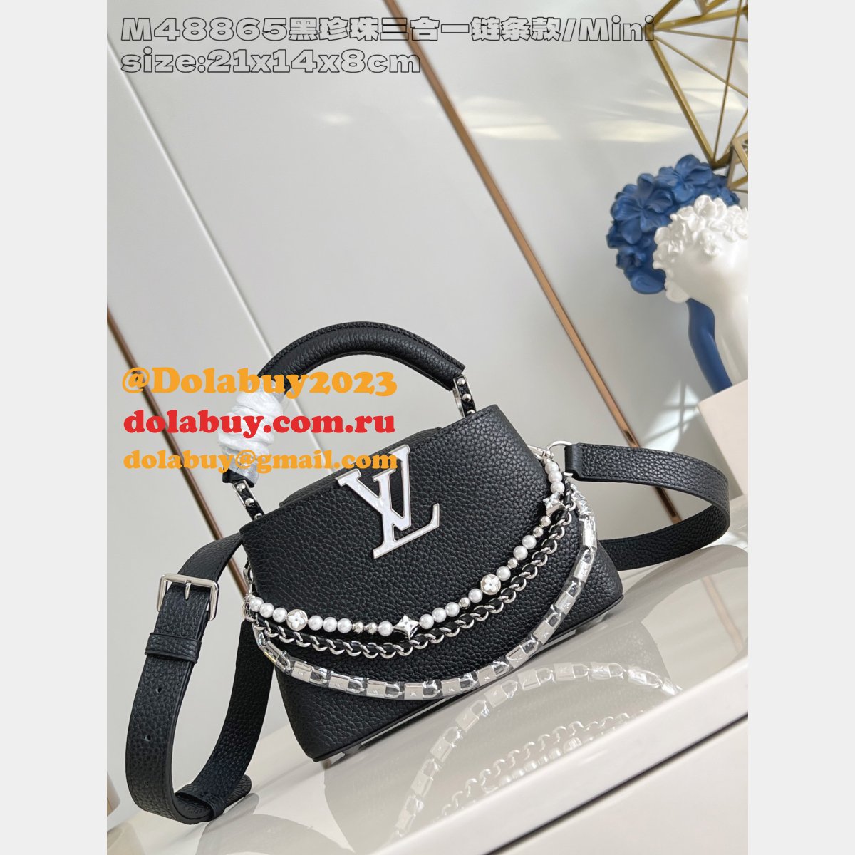 Louis Vuitton The Capucines High Quality M48865 Black Pearl Bag