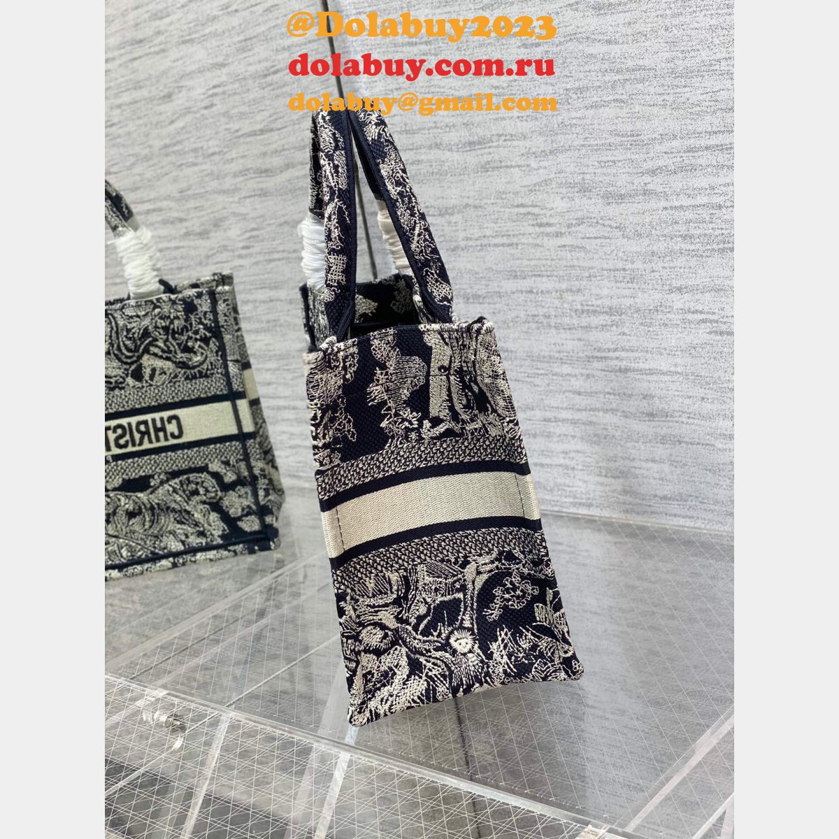 Highest Product Quality Dior Book Tote bag Blue 2022 Replica