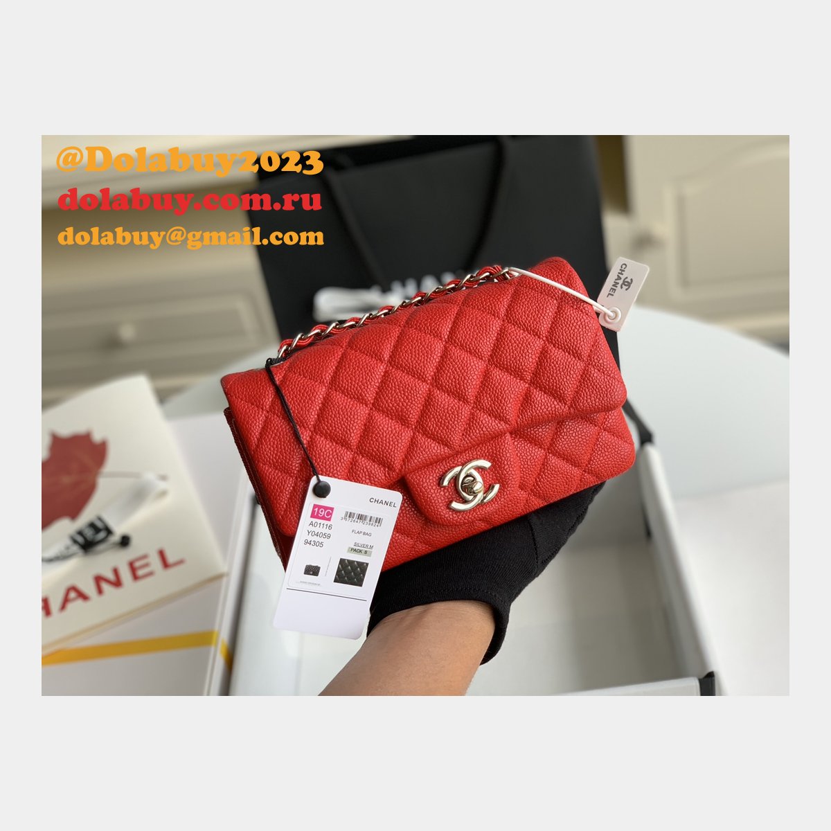 Cheap CC Caviar Leather Flap Bag 1116 20CM