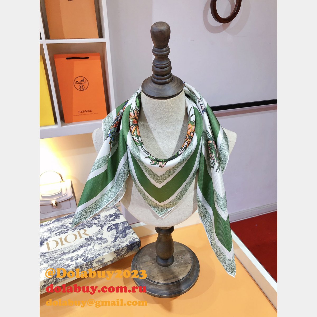 Luxury DIOR Mexico AND Butterfly Silk twill SCARF