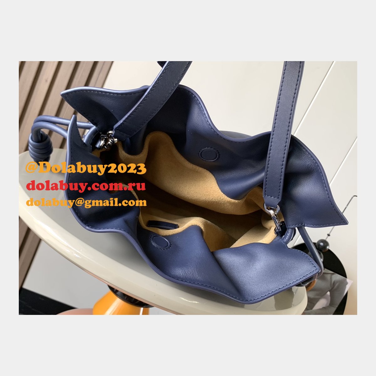 7 Star Loewe Flamenco Nappa Leather Clutch Lucky Bag