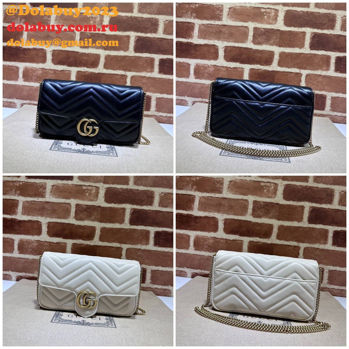 gg marmont G*u*i replica card case chain wallet 751526 bag