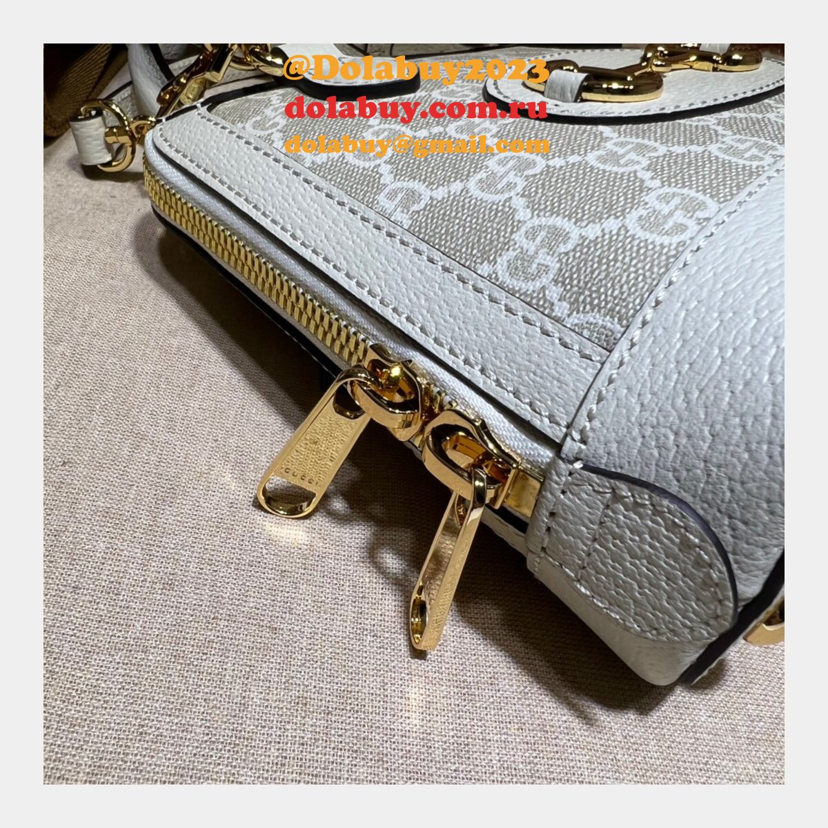 G*u*i fake luxury goods 677212 horsebit top handle bag