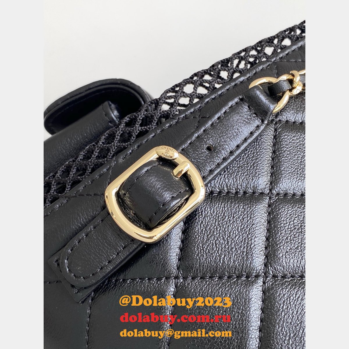 Replica Spring-Summer 2025 Backpack Mesh AS5484 Black Bag