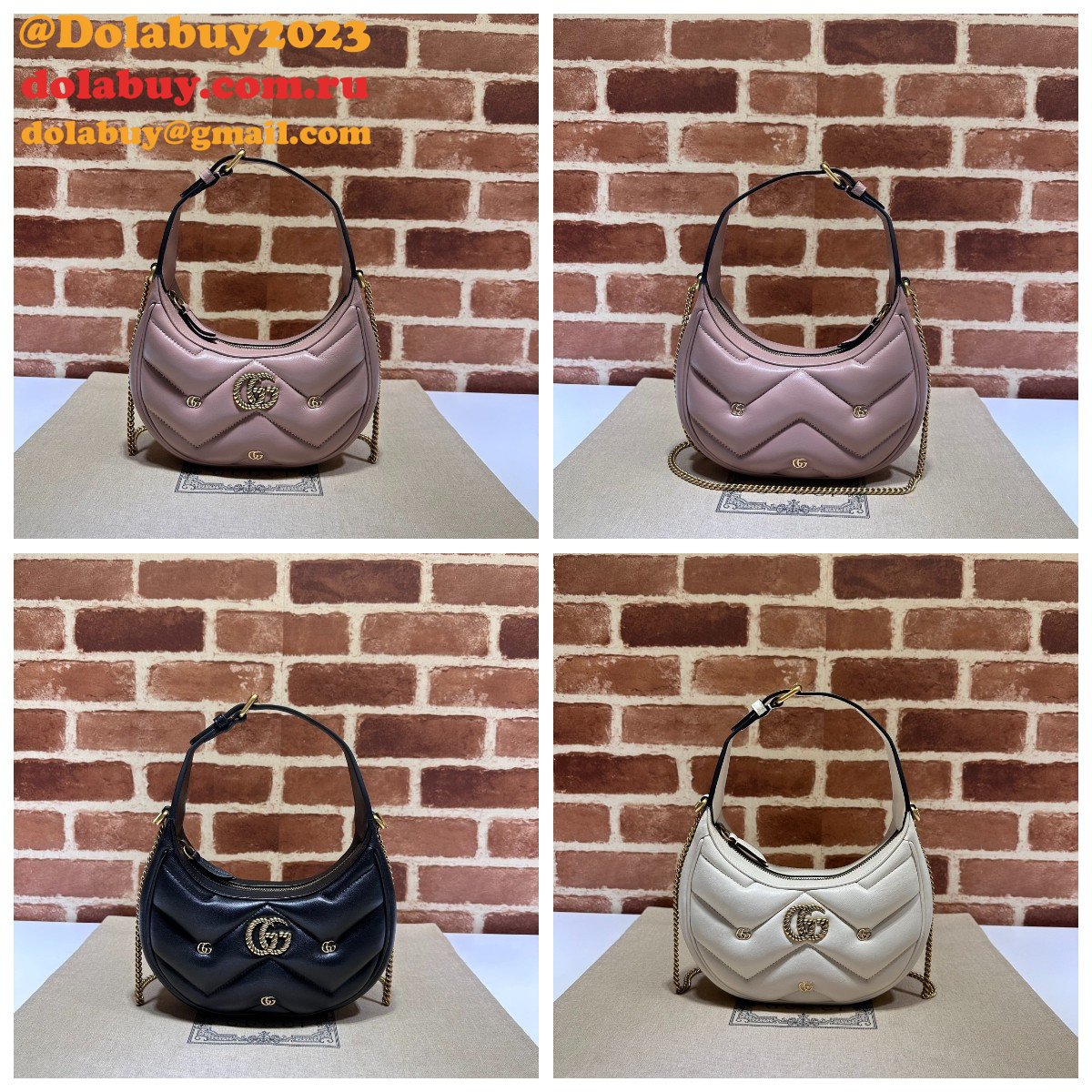Copy GG Marmont Half-moon-shaped 770983 Perfect Knockoff Bag