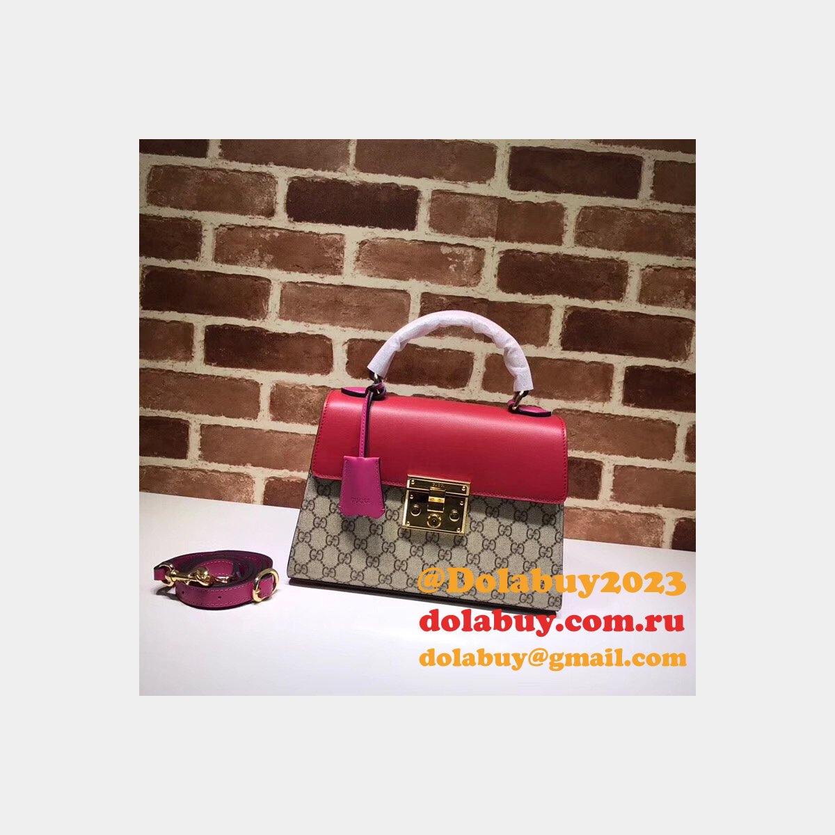G*u*i replica 453188 gg supreme padlock small top handle bag
