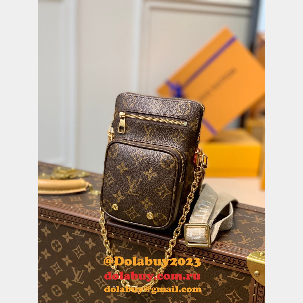 Wholesale Louis Vuitton Replica Utility Phone Sleeve Monogram M80746